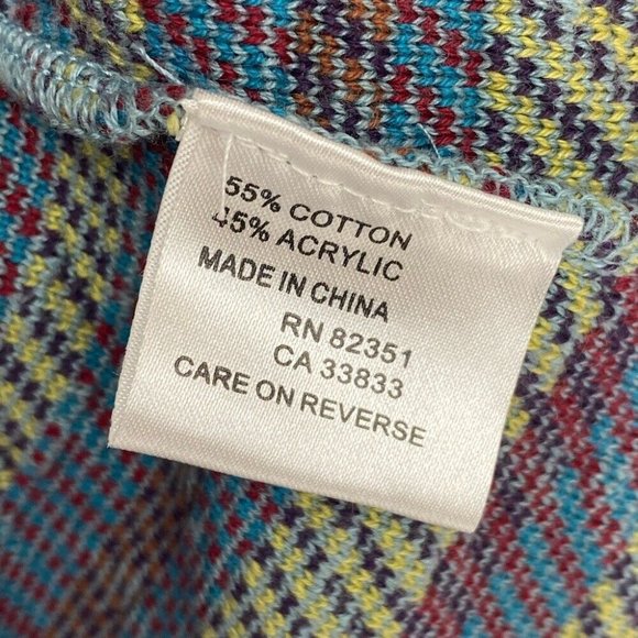 Shu-Shu Women's NWT Blue Button Tie Waist‎ Convertible Western Knit Jacket M/C42 - Picture 8 of 8